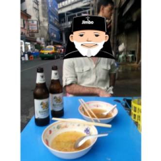 Jimbo likes noodles and beer.
